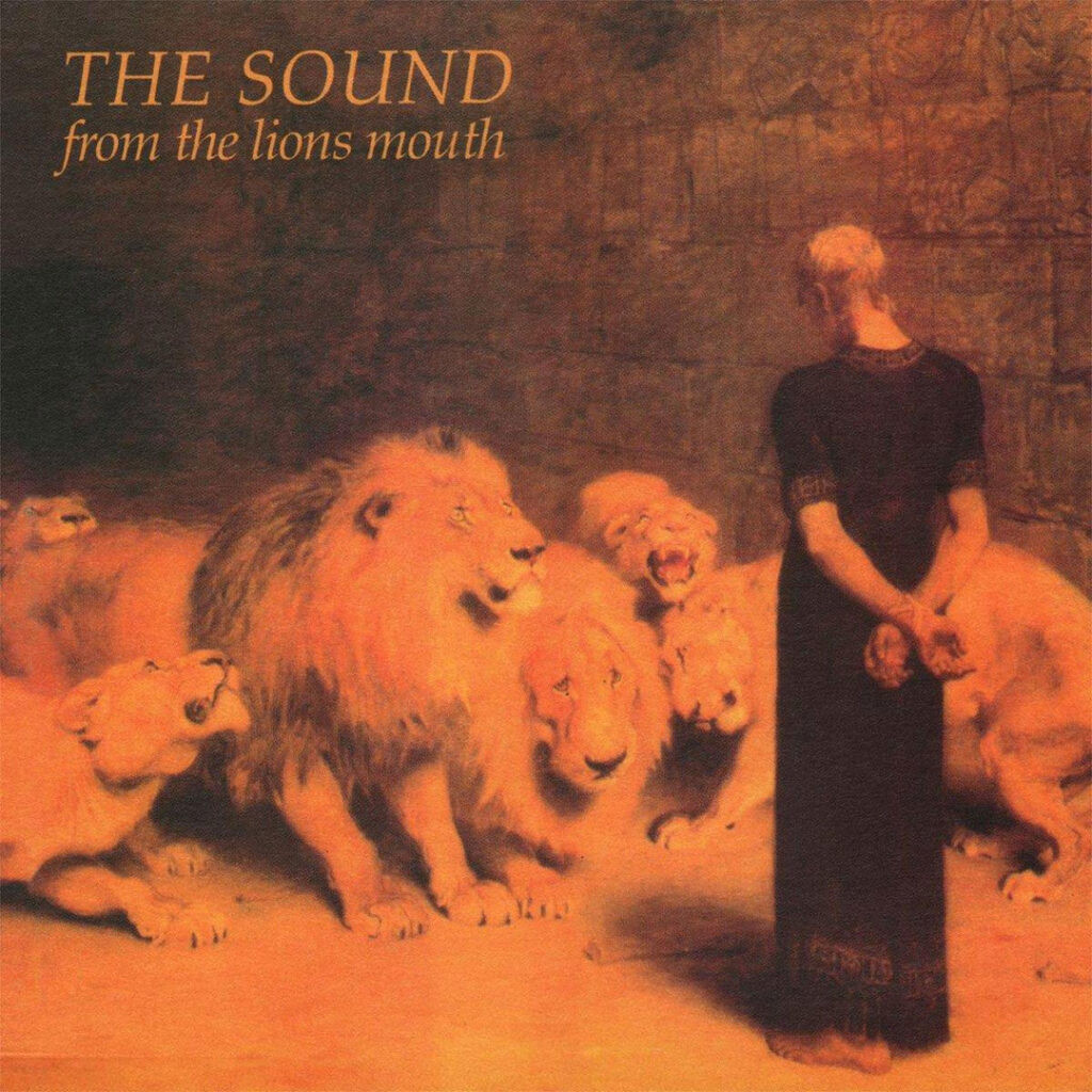 Capa do álbum The Sound From the Lion's Mouth com figura feminina e leões.